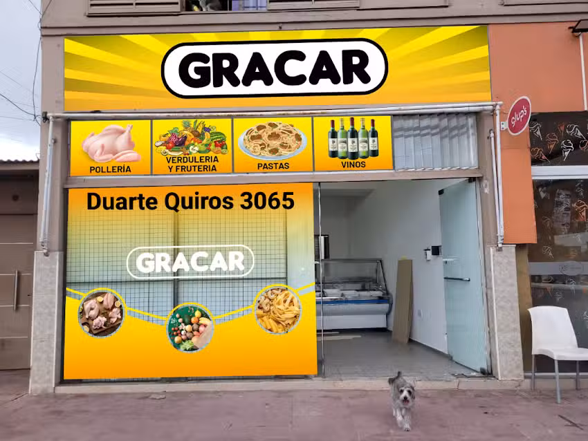 Polleria, verduleria, congelados, pastas y vinos, GRACAR